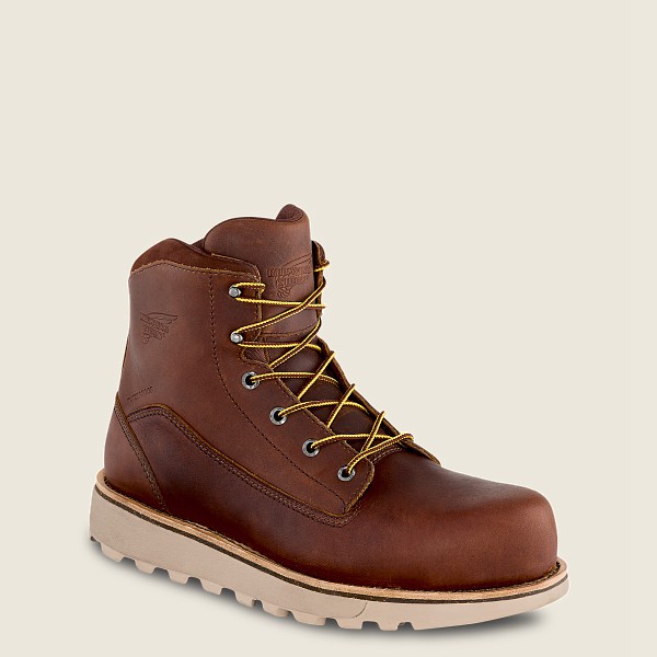 Red Wing Safety Boots Brown - Red Wing Mens Traction Tred Lite - 6-inch Waterproof Toe - JGATF-3425